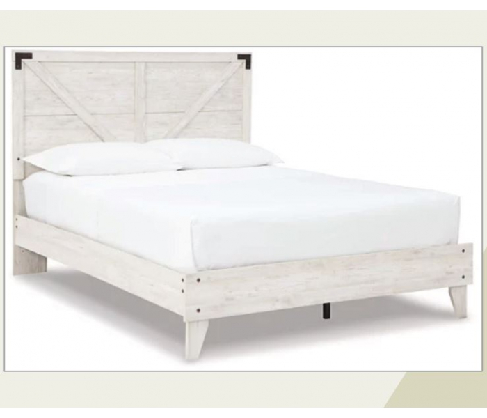 Giường ngủ nữ hoàng Shawburn kệ đầu giường, phong cách platform bed